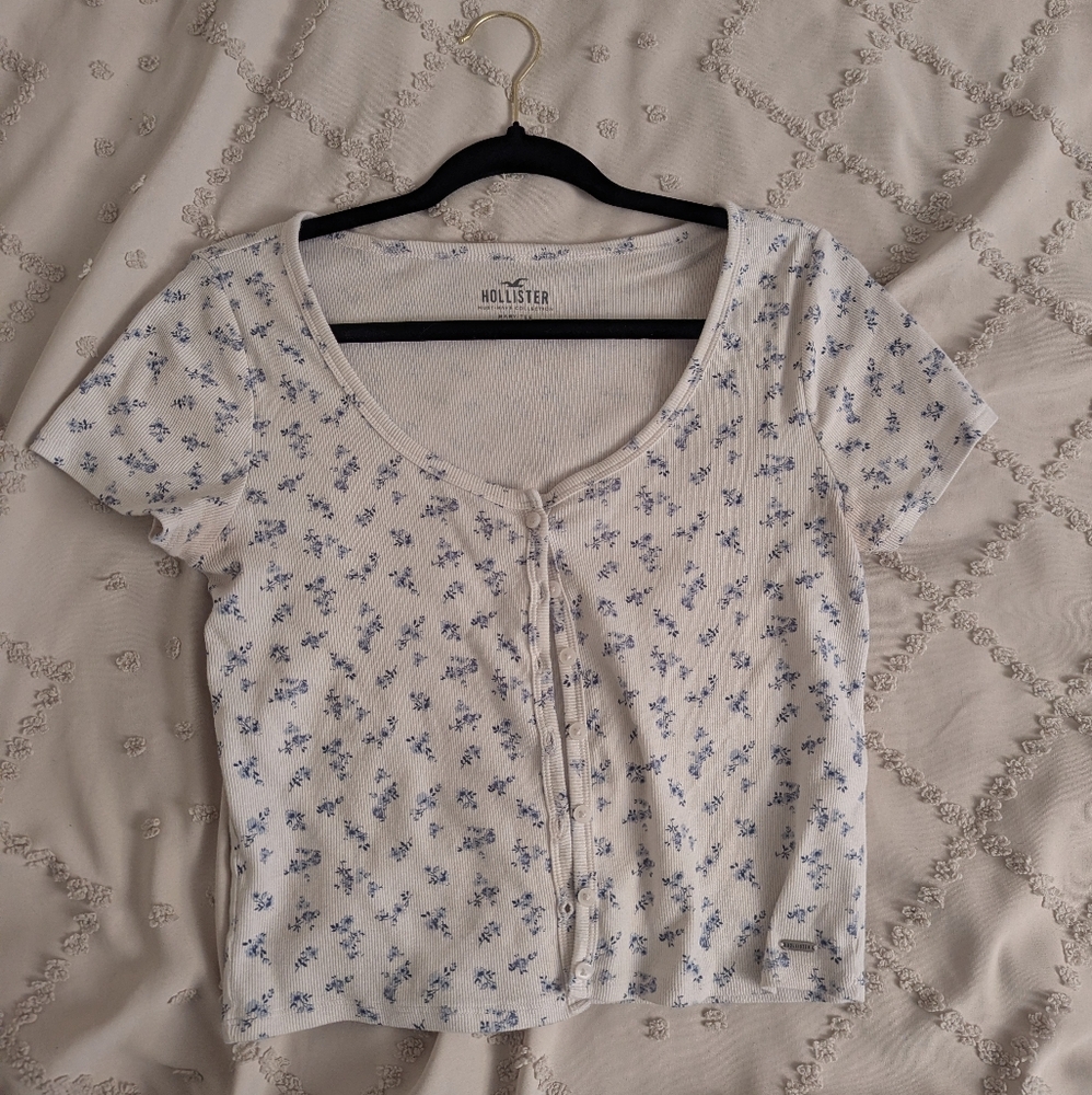 Hollister Baby Tee - Large - White